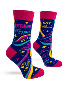 "Retired Ask Someone Else" Women's Novelty Crew Socks