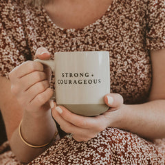 Strong + Courageous Stoneware Coffee Mug | 14oz