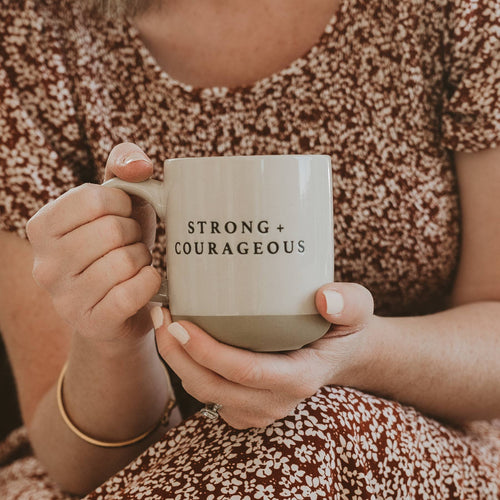 Strong + Courageous Stoneware Coffee Mug | 14oz