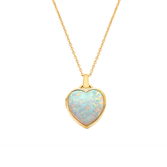 Heart of Opal Mia Locket front on white background