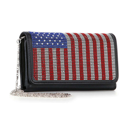 American Flag Bling Wallet Crossbody - Practical and Patriotic