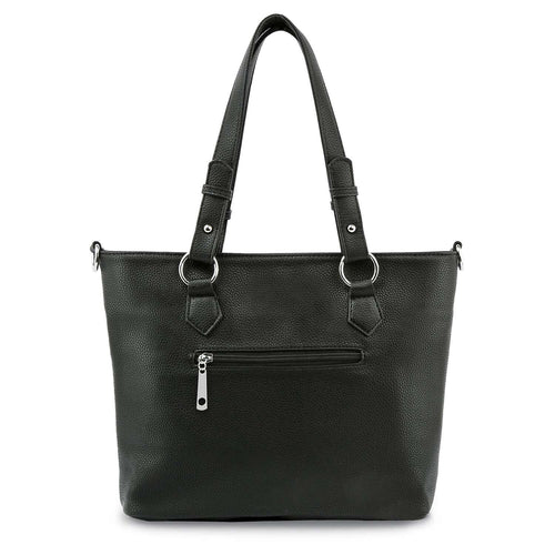 Rhinestone Angel Wing Tote – Vegan Leather Studded Handbag