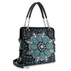 Boho Rhinestone Pattern Shoulder Handbag
