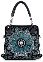 Boho Rhinestone Pattern Shoulder Handbag