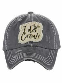 Gray washed baseball cap with embroidered I Do Crew wedding patch