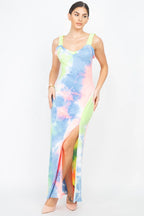 Tie Dye Ribbed Knit Maxi Dress - Summer Dress - Tie Dye