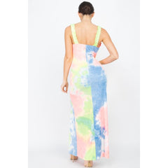 Tie Dye Ribbed Knit Maxi Dress - Summer Dress - Tie Dye