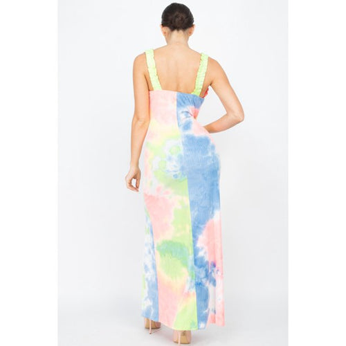 Tie Dye Ribbed Knit Maxi Dress - Summer Dress - Tie Dye