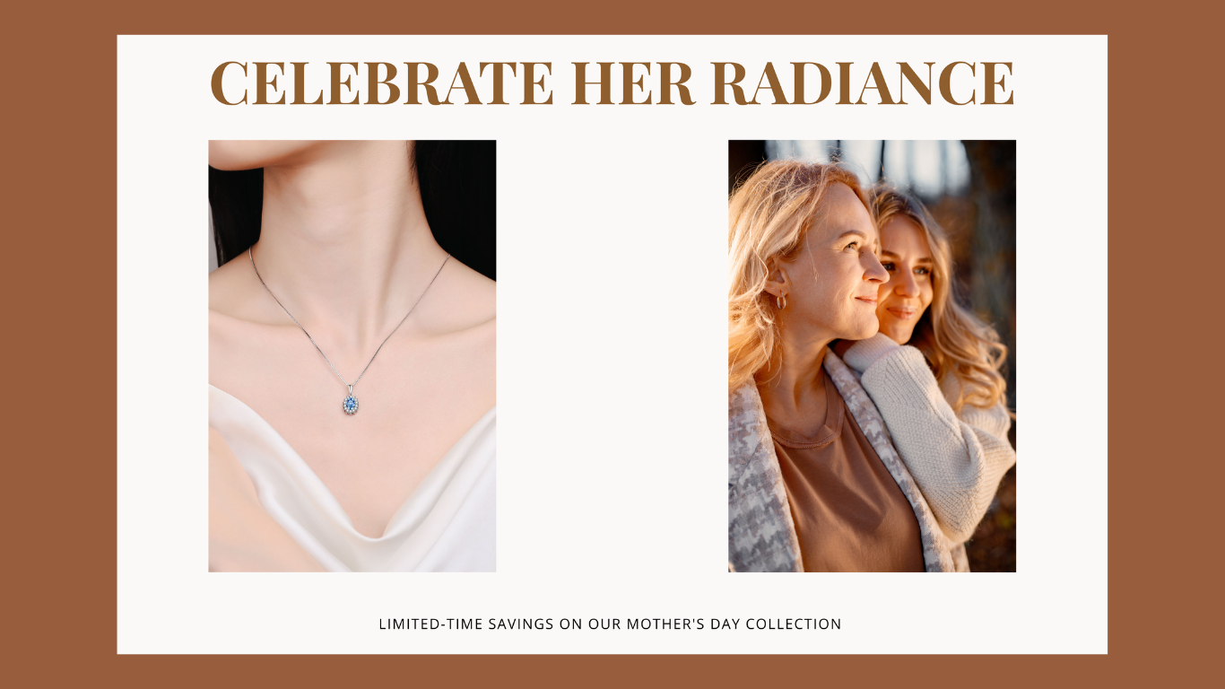 Mother's Day gift guide banner featuring jewelry, handbags, and boutique fashion