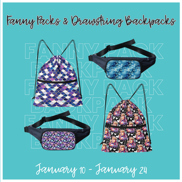 Fanny Packs & Drawstring Backpacks - Closes 1/24