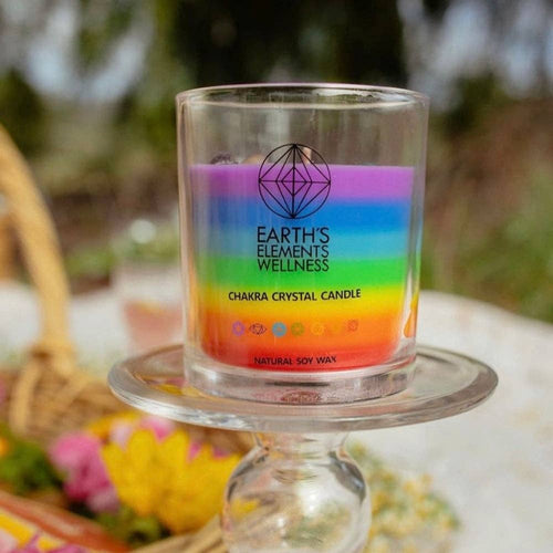 7 Chakra Crystal Candle