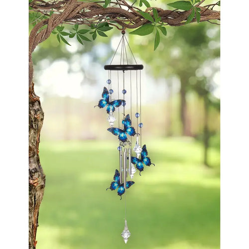 Serenity Blue Butterfly Wind Chime — 27"