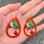 “How the Holiday Stole My Sanity” Acrylic Bell Drop Earrings 🎄