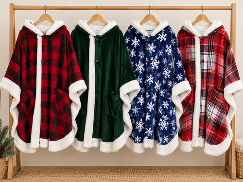 Angel Wrap Hoodie Sherpa Poncho Blanket