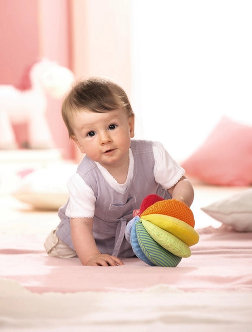 Rainbow Fabric Baby Ball – Soft Sensory Play Toy for Infants