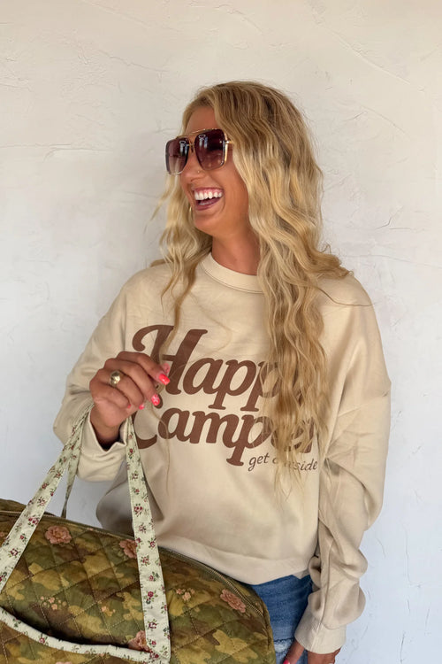 Happy Camper Get Outside Fleece Pullover