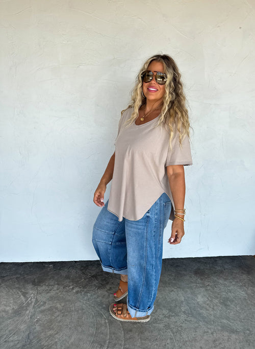 PREORDER- JOEY VNECK WASHED COTTON BOYFRIEND TEE