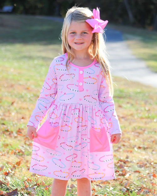 Pink Bracelet BFF Girls Dress – Pete & Lucy Exclusive | Adorable & Comfortable Outfit for Any Occasion