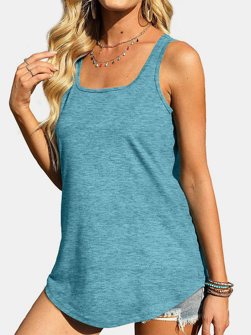 Heathered Square Neck Tank - Versatile Comfort for Every Occasion