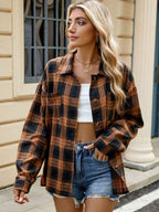 Plaid Collared Neck Long Sleeve Shirt | Fall Fashion Must-Have | Sizes Small through 2XL | 8 Fun Colors