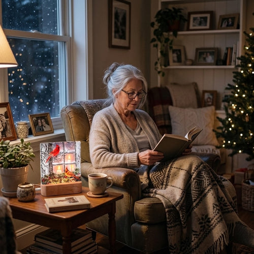 Together for Christmas LED Nightlight | Cardinals & Winter Window