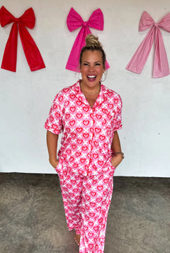 Valentine’s Luxe PJ Set – Hearts & Hugs Edition