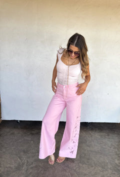 🚨 PREORDER: Blakeley Summer Floral Charm Wide Leg Jean