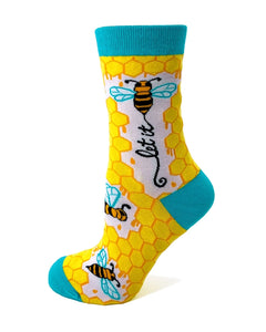 Let It Bee Honeycomb Crew Socks