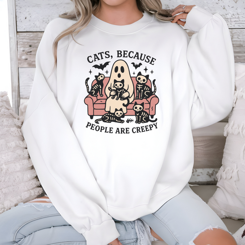 Cats, Because People are Creepy Graphic Tee or Sweatshirt