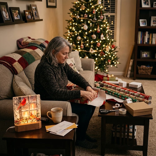 Together for Christmas LED Nightlight | Cardinals & Winter Window