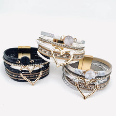 Sparkle & Heart Multi-Layer Magnetic Bracelet – The Perfect Gift of Love