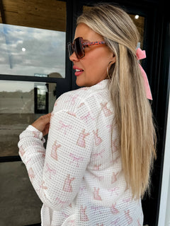 Pink Bunny Lola Cardigan with Cozy Thumbholes