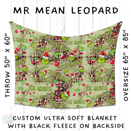 Batch #216 - Cozy Christmas Blankets Presale - Closes 10/14 - ETA Early Dec - Mr. Mean Leopard