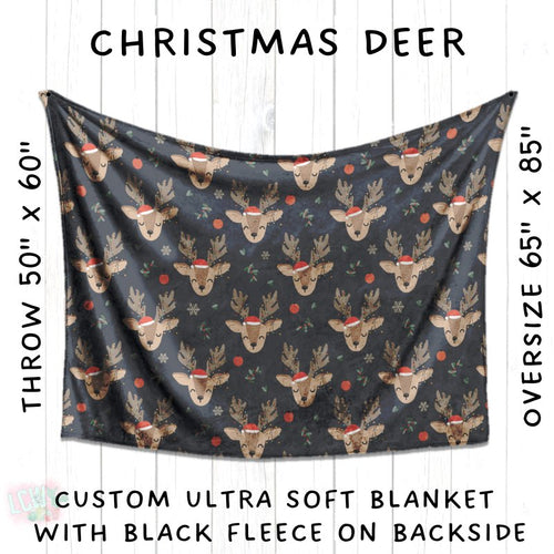 Batch #216 - Cozy Christmas Blankets Presale - Closes 10/14 - ETA Early Dec - Christmas Deer