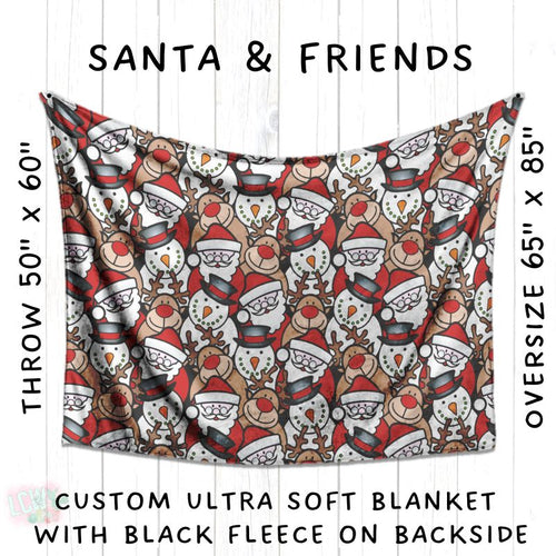 Batch #216 - Cozy Christmas Blankets Presale - Closes 10/14 - ETA Early Dec - Santa & Friends