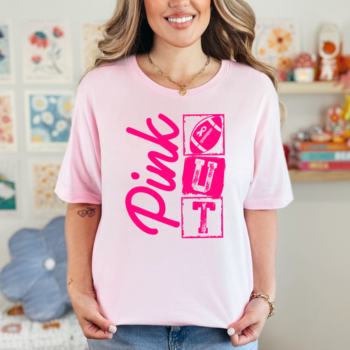 Pink Out Football Graphic Tee