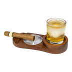 Hardwood Cigar Ashtray & Whiskey Accessory Set