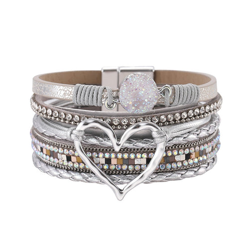 Sparkle & Heart Multi-Layer Magnetic Bracelet – The Perfect Gift of Love