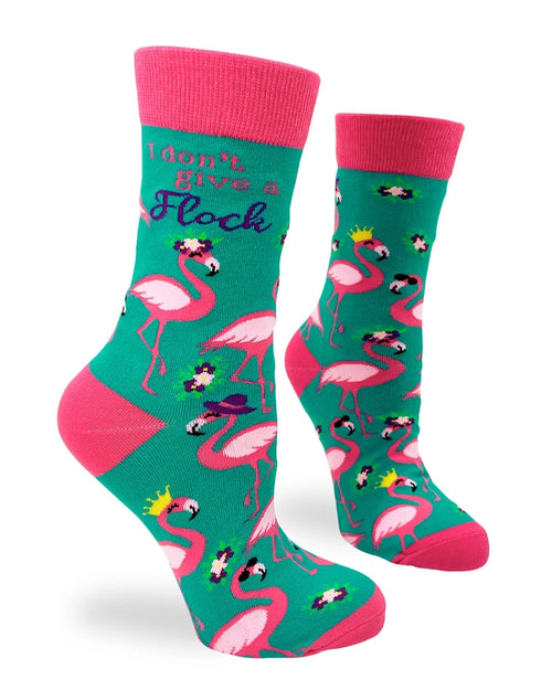 I Don’t Give a Flock Flamingo Crew Socks