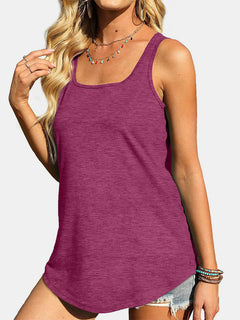 Heathered Square Neck Tank - Versatile Comfort for Every Occasion