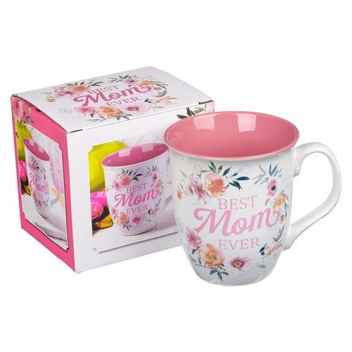 Best Mom Ever Floral Scripture Mug