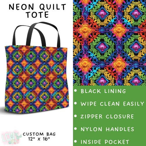 Batch #268 - November Request Run - Closes 1/10 - ETA late March - Neon Quilt Collapsible Tote