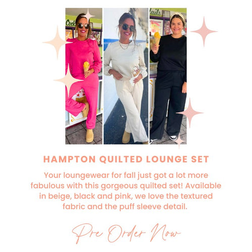 PREORDER: Hampton Quilted Lounge Set – Cozy Puff Sleeve Design in Three Colors