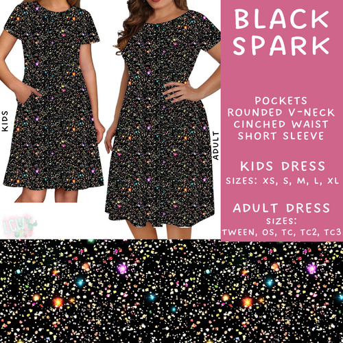 Batch #223 - Black Friday - Closes 10/18 - ETA mid Nov - Black Spark Adult & Kids Dresses