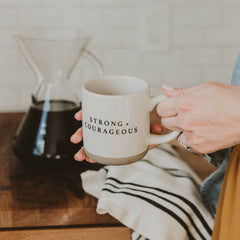 Strong + Courageous Stoneware Coffee Mug | 14oz