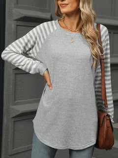 Striped Round Neck Long Sleeve T-Shirt – Classic Comfort in 6 Stunning Colors