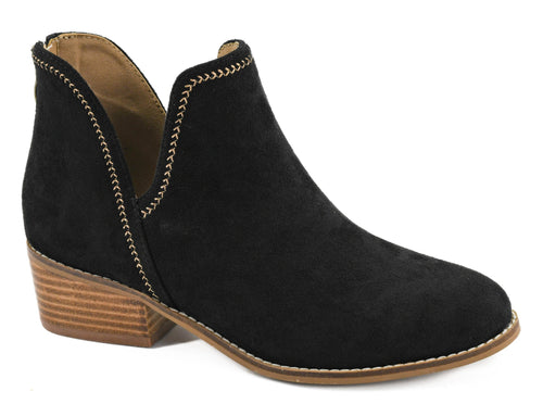 Bluffin Black Faux Suede Corkys Booties