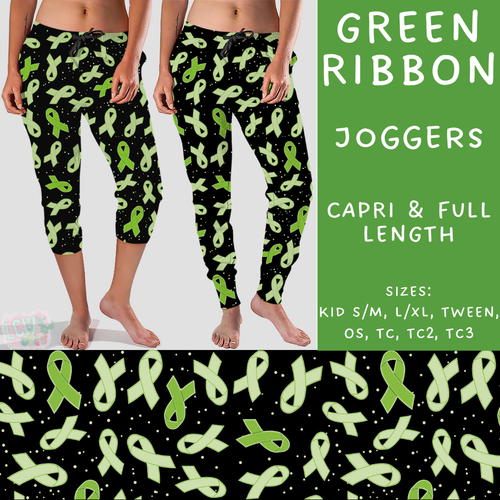 Batch #268 - November Request Run - Closes 1/10 - ETA late March - Green Ribbon Full and Capri Length Joggers