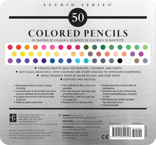 Studio Series Deluxe Colored Pencil Set – 50 Premium Colors