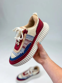 Adventure Awaits – Corkys Burgundy Multi Retro Sneaker (Sizes 7–11)